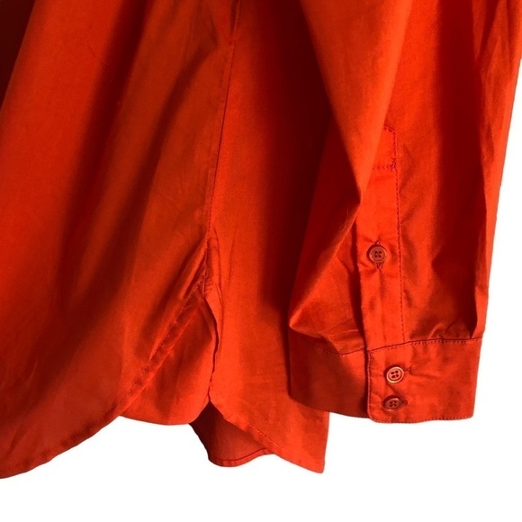 Sanctuary Cotton Button Down Orange Blouse Plus 2X - Picture 6 of 11